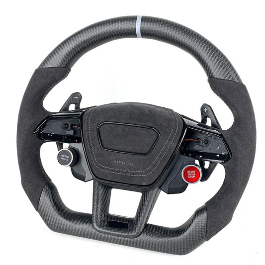 Audi RS6/RS7/RSQ8 Style Carbon Fiber Steering Wheel (Customizable)