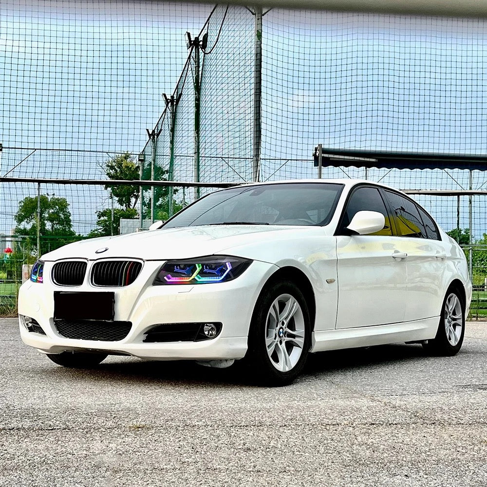 2005-2012 BMW 3-Series E90/E91/320i/330i/335i Laser Style RGB Smoked Headlights