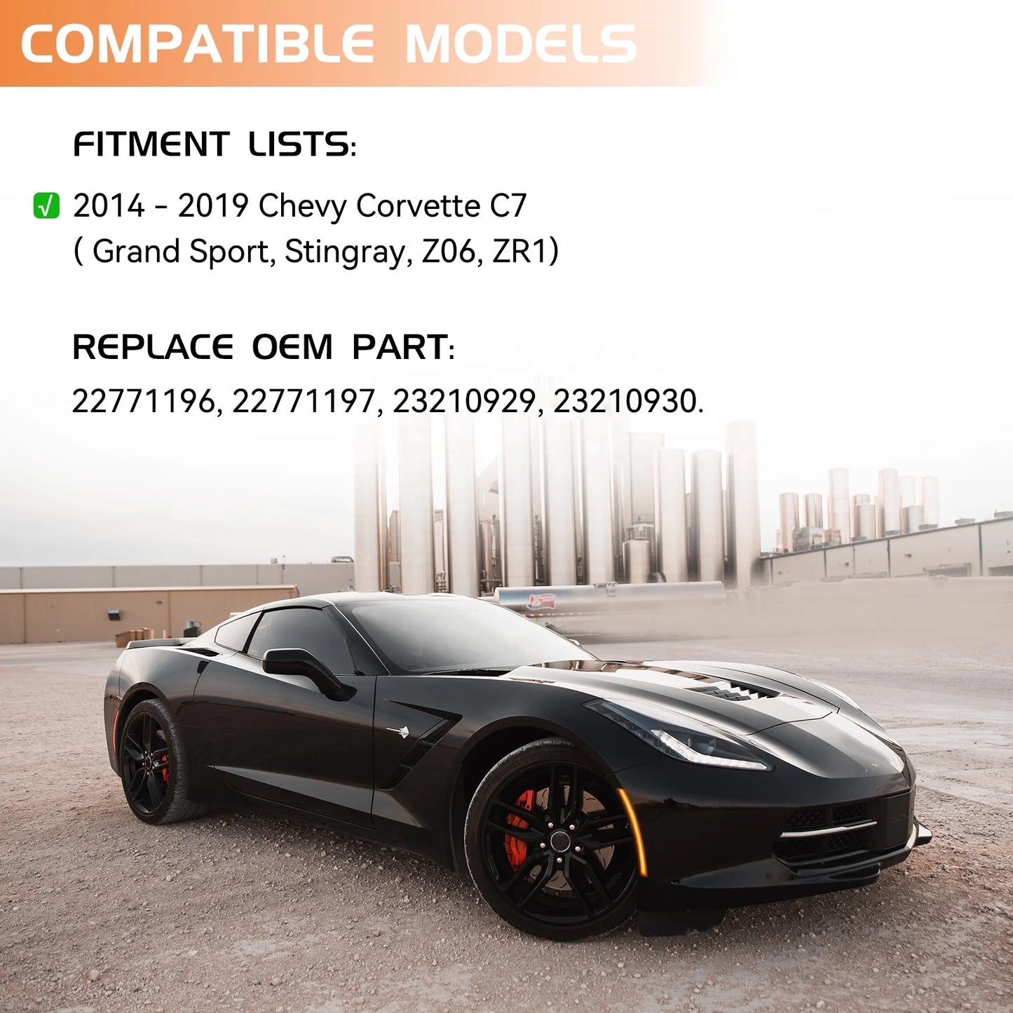 C7 Corvette LED Smoked Side Marker Lights (14-19)