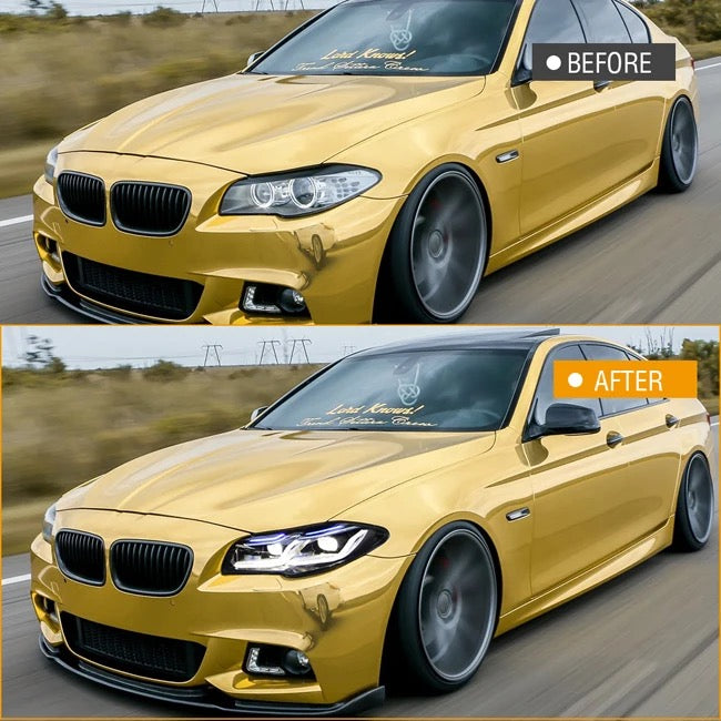 2011-2017 BMW 5-Series Smoked LED Headlights W/ FlashBack Turn Signals F10 F18 M5