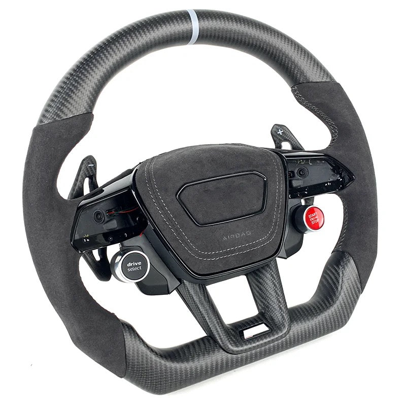 Audi RS6/RS7/RSQ8 Style Carbon Fiber Steering Wheel (Customizable)