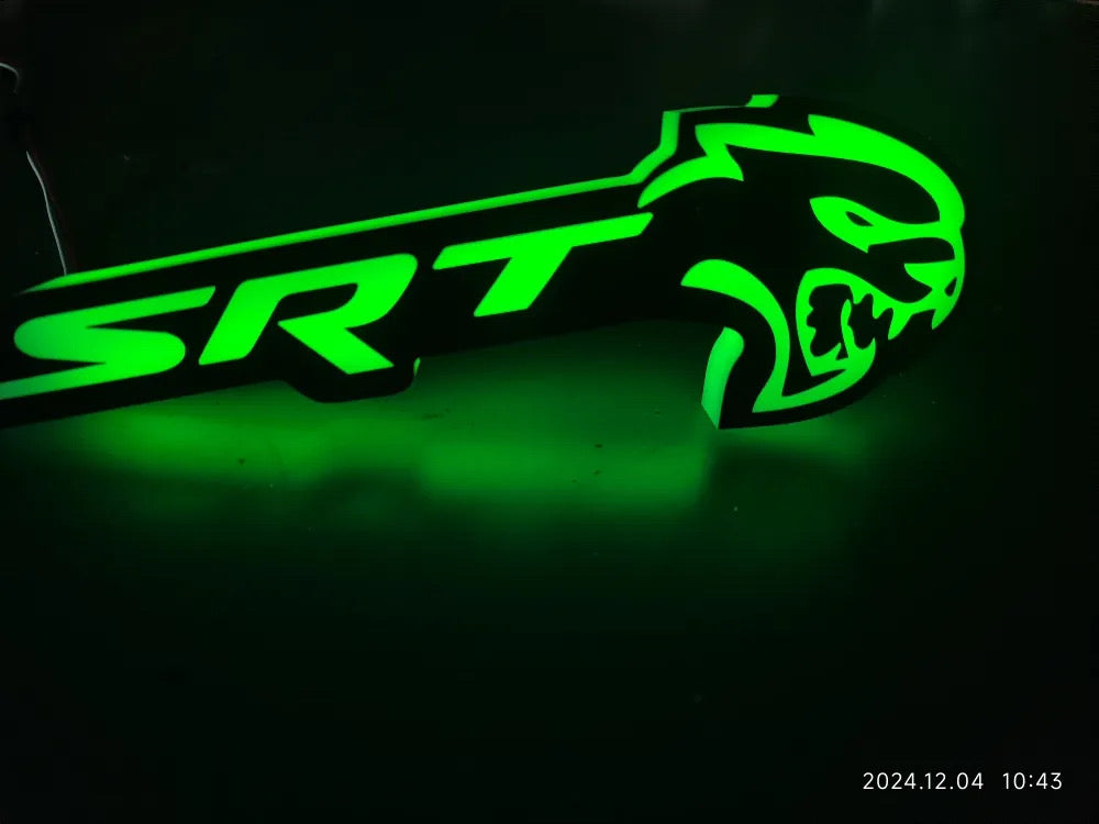 OAC SRT Hellcat Badge (FATHEAD STYLE) With Flow/Dynamic RGB Multicolor Function (App/Remote Controlled)