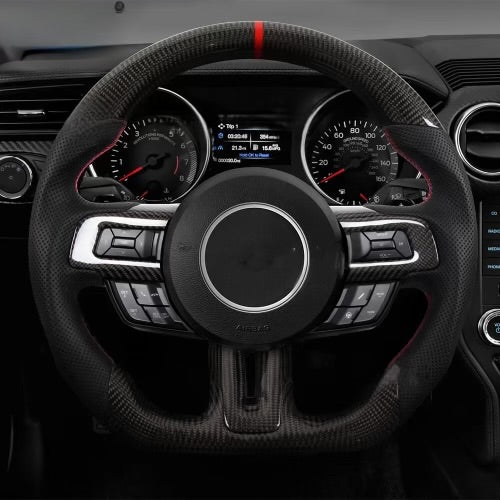 2015-2023 Ford Mustang Carbon Fiber Steering Wheel (Customizable)