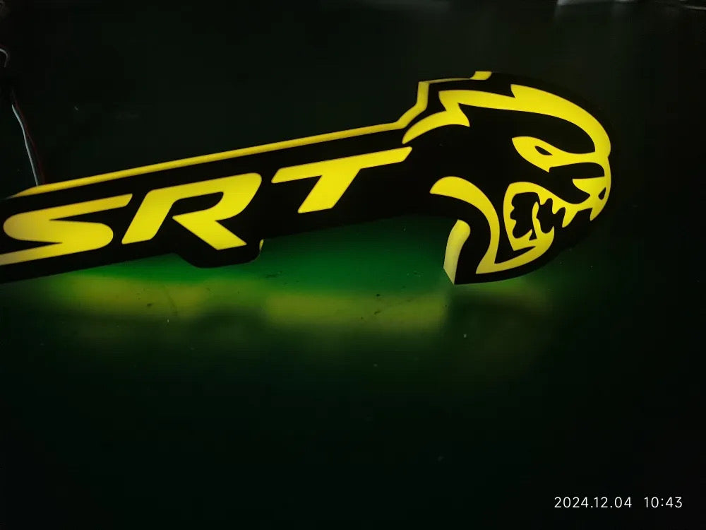 OAC SRT Hellcat Badge (FATHEAD STYLE) With Flow/Dynamic RGB Multicolor Function (App/Remote Controlled)