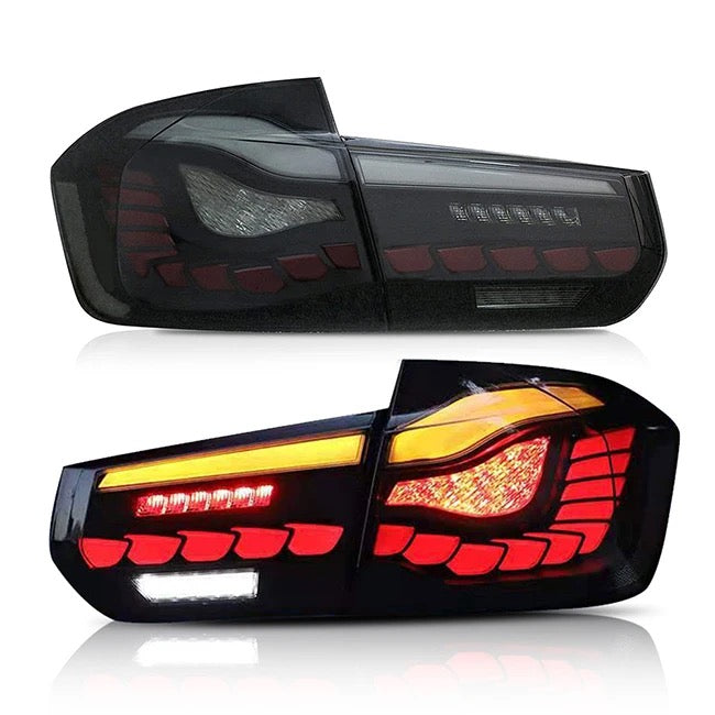 OAC “Dragon Scale” Rear Tail Lights For BMW F80 M3 & F30 3- Series (Smoked/Red)