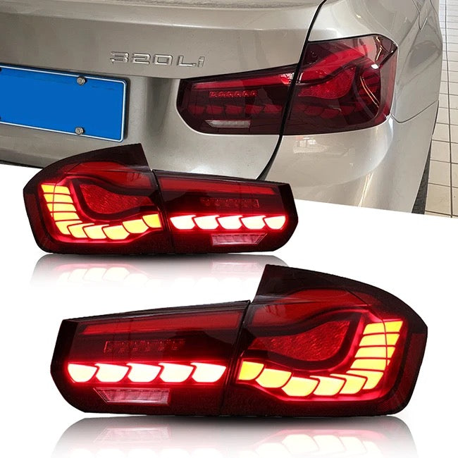 OAC “Dragon Scale” Rear Tail Lights For BMW F80 M3 & F30 3- Series (Smoked/Red)