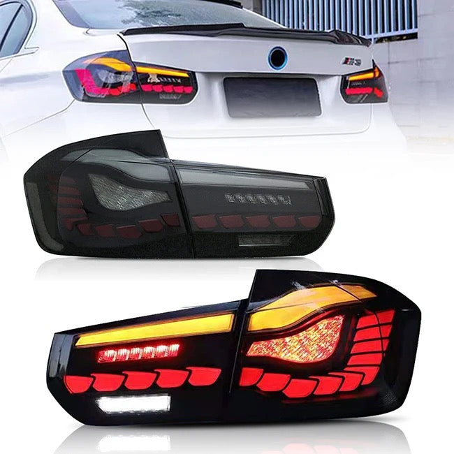 OAC “Dragon Scale” Rear Tail Lights For BMW F80 M3 & F30 3- Series (Smoked/Red)