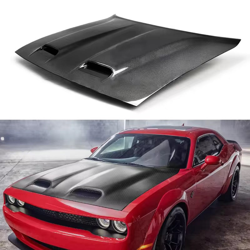 OAC “Redeye” Style Carbon Fiber Hood for Dodge Challenger SXT/RT/SCAT/Hellcat 2015-2024