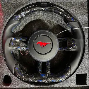 2015-2023 Ford Mustang Custom LED RGB Air Bag Cover GT/Shelby/V6/Ecoboost (Alcantara/Leather)