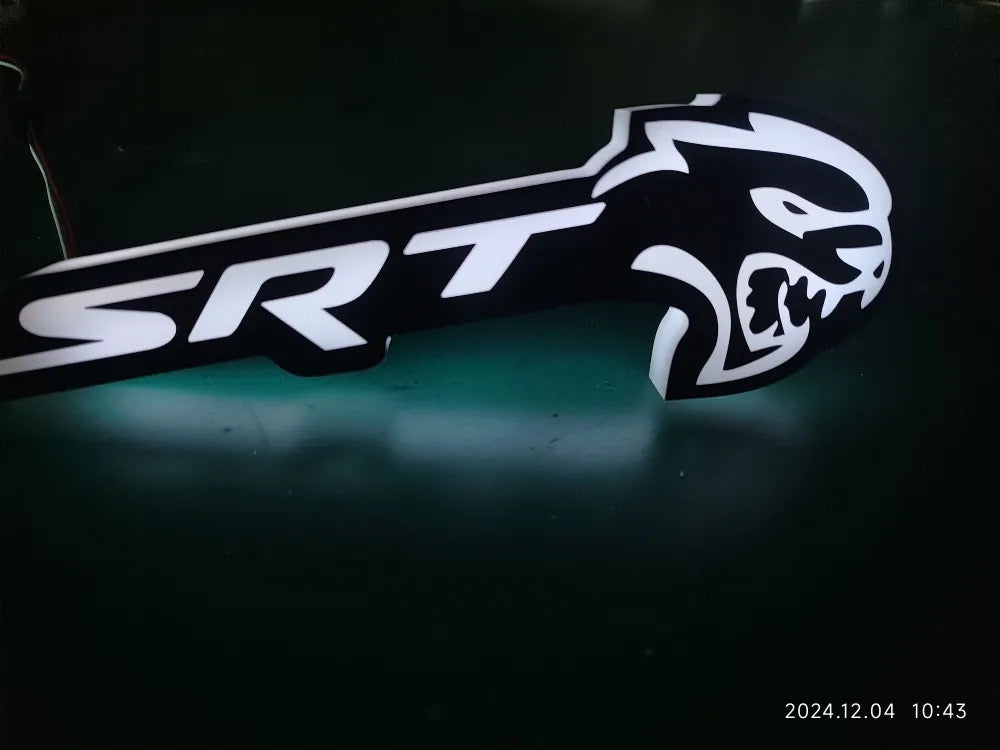 OAC SRT Hellcat Badge (FATHEAD STYLE) With Flow/Dynamic RGB Multicolor Function (App/Remote Controlled)