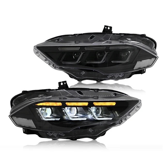 OAC S650 Style Ford Mustang Headlights With Sequential Turn Signals (15-23)