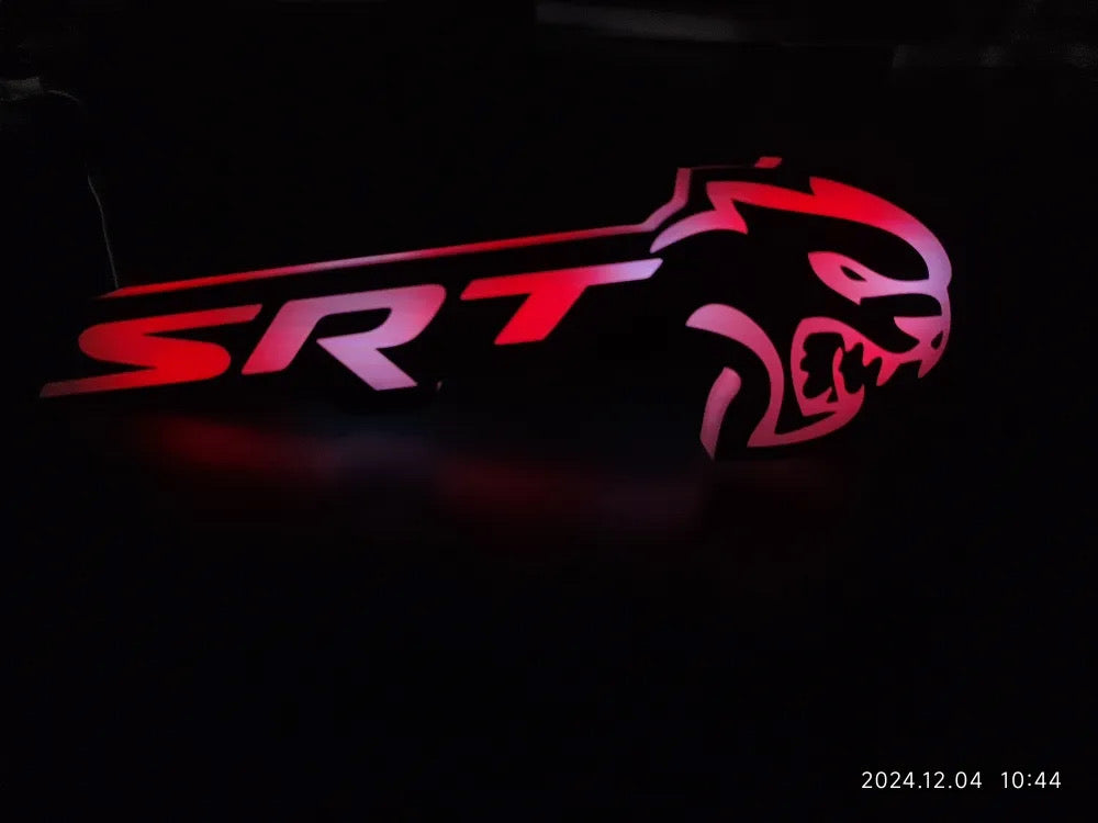 OAC SRT Hellcat Badge (FATHEAD STYLE) With Flow/Dynamic RGB Multicolor Function (App/Remote Controlled)