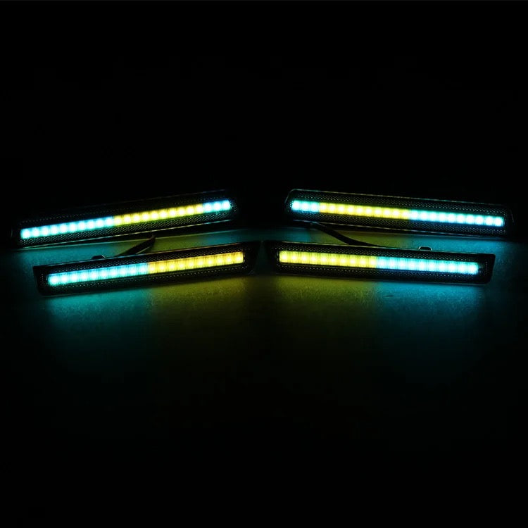 OAC RGB LED Smoked Side Marker Lights For Dodge Challenger 2015-2023 (Flow/Multicolor)